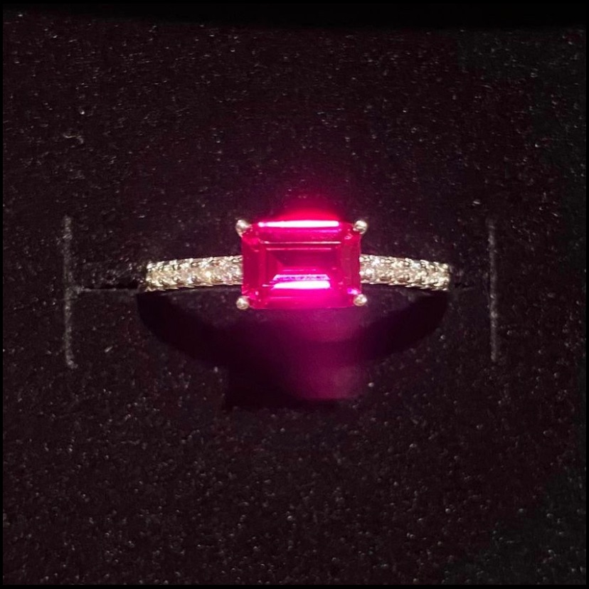 Emerald Cut Ruby Ring